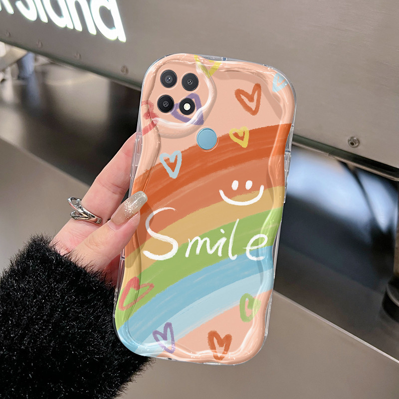 Casing Hp OPPO A15 A15s A35 Case Casing lembut Kesing sarung HP pola pelangi Softcase ponsel pelindu