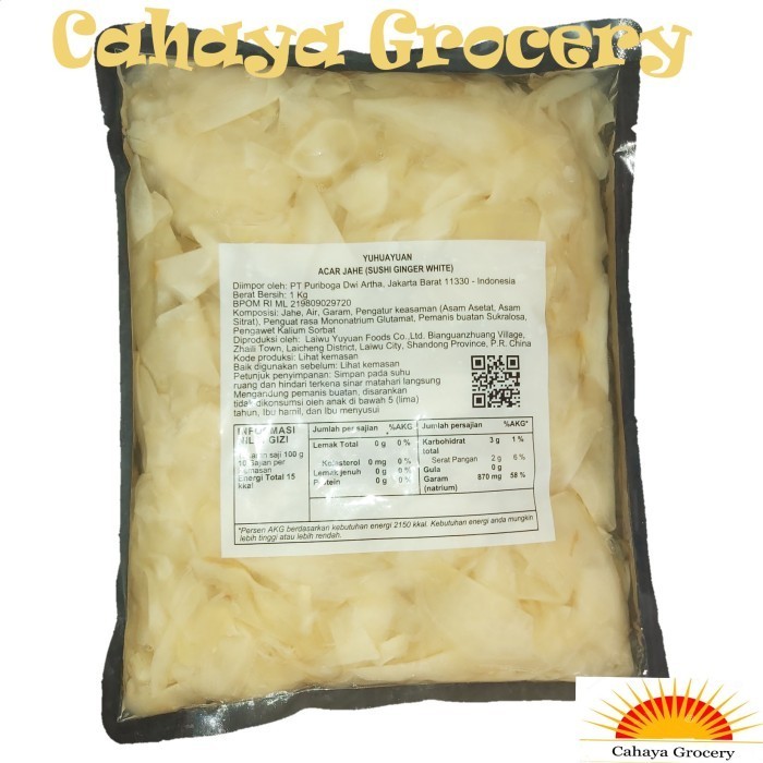 

Acar Jahe Putih / Sushi Ginger White 1 Kg