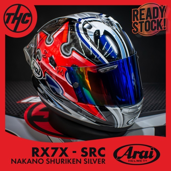 ARAI RX7X SRC NAKANO SHURIKEN SILVER CARBON FIBER HELM