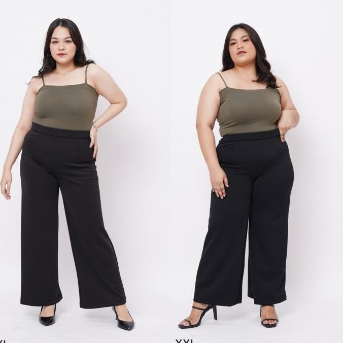 BIG SIZE JUMBO HIGH WAIST CULLOTES PANTS CELANA PANJANG WANITA SCUBA