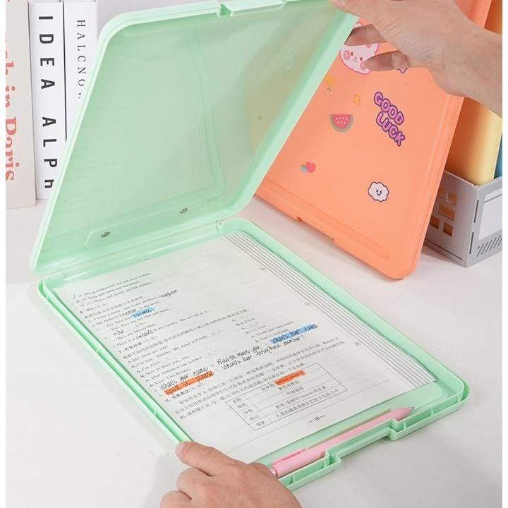 

ed-76 [LOGU] Papan ujian A4 2 in 1 organizer, Papan jalan klip kertas ujian 2 in 1 Hemat