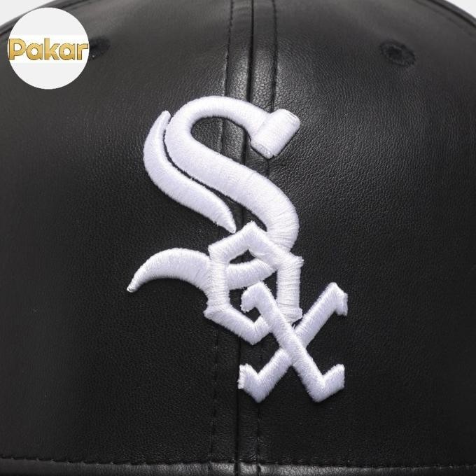 NEW ERA CHICAGO WHITE SOX 'PU LEATHER' 59FIFTY FITTED HAT - SIZE 7 1/2 TOKOADE5