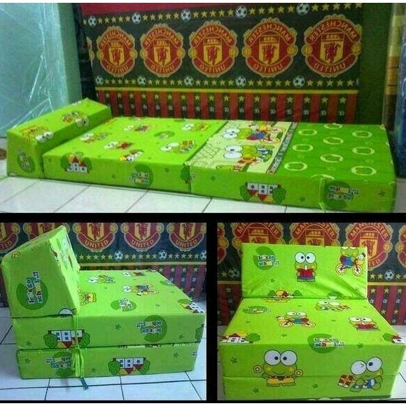 KASUR SOFA LIPAT STANDAR 1 ORANG BUSA ANTI KEMPES MOTIF KEROPPI GINASALSA30