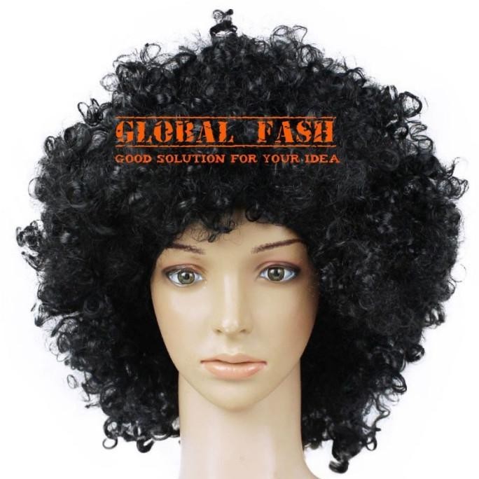 Wig hitam/ wig kribo/ Wig Badut / Wig Cosplay/ Rambut Palsu full