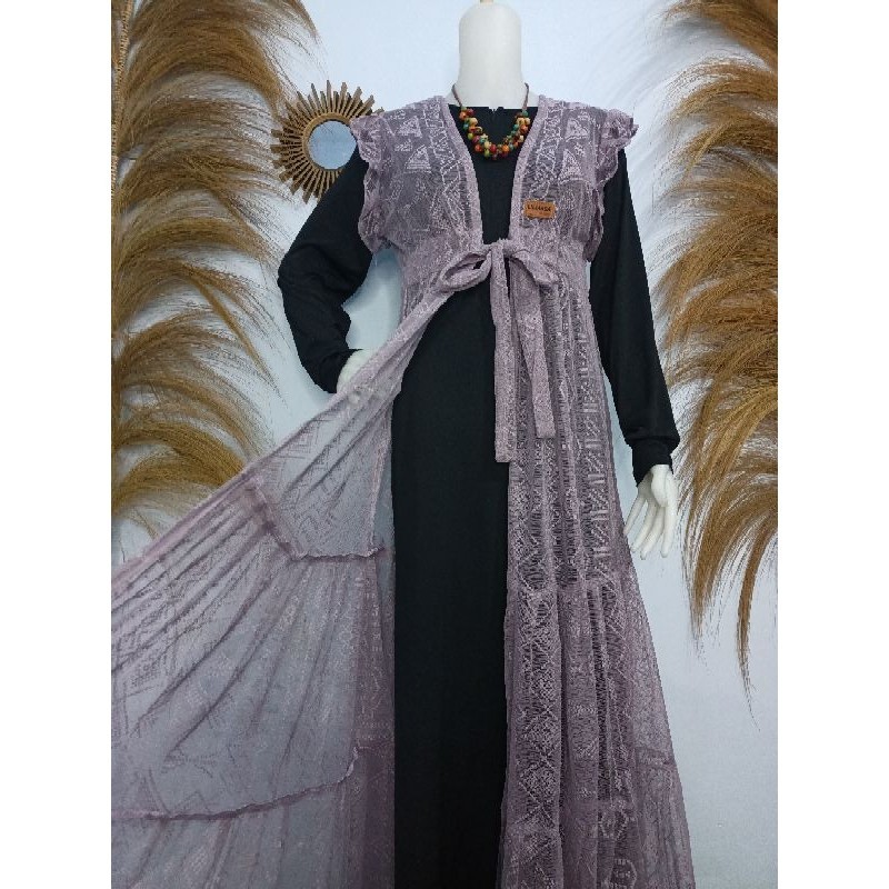 Promo Mega Sale 5.5 // Outer long Brokat Malika tanpa lengan