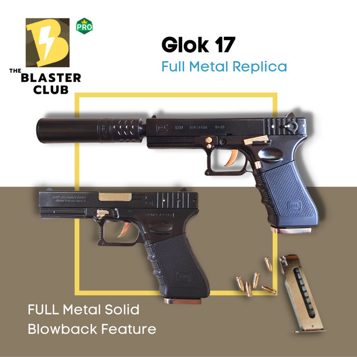 Ready Replika Glok 17 Full Metal Besi Figure Diecast Pajangan Miniatur