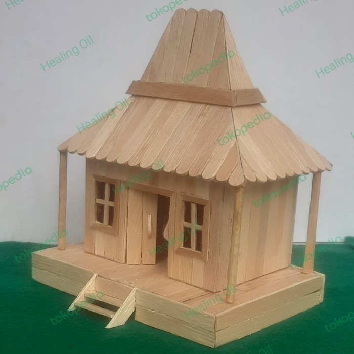 Ready Miniatur Rumah Adat- Rumah JOGLO - Dari Stik Es Krim