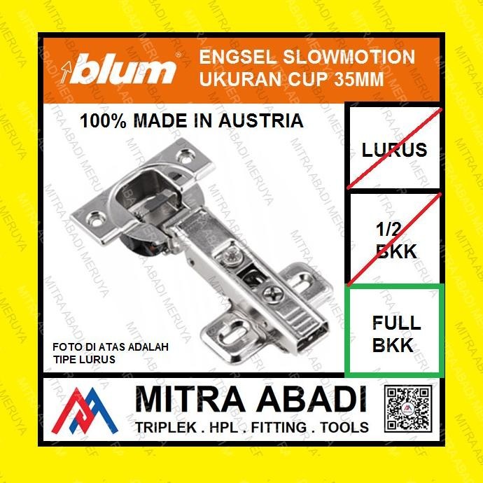 Engsel BLUM Engsel Sendok BLUM Slowmotion Full Bengkok