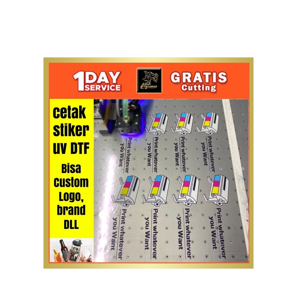 

Sticker Uv Dtf Stiker Custom Cetak Logo Stiker Ukuran A3 Dan A4
