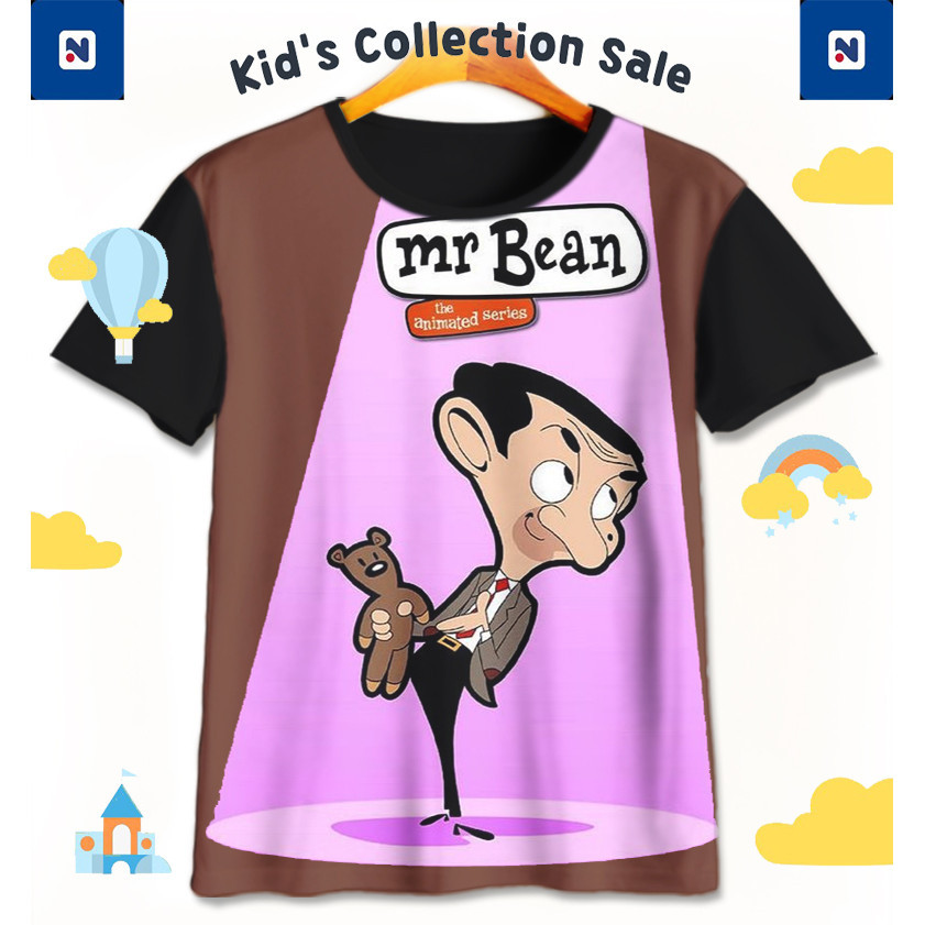 Kaos Anak Mr Bean v2 Baju Film Animasi KartunMr Bean Lucu Anak 3D Printing Untuk Umur 1-12 Tahun - N