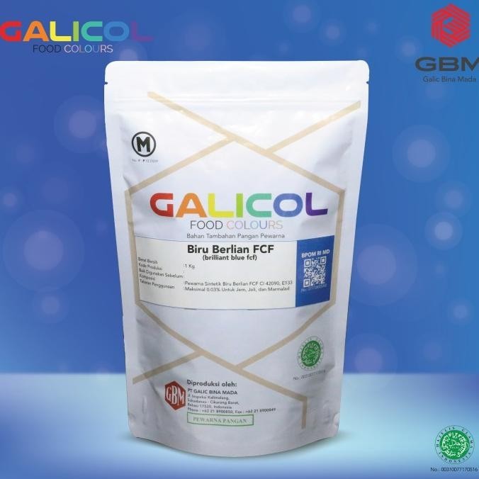

Pewarna Makanan Biru Berlian Fcf Merk Galicol Ci 42090 - Packaging 1Kg