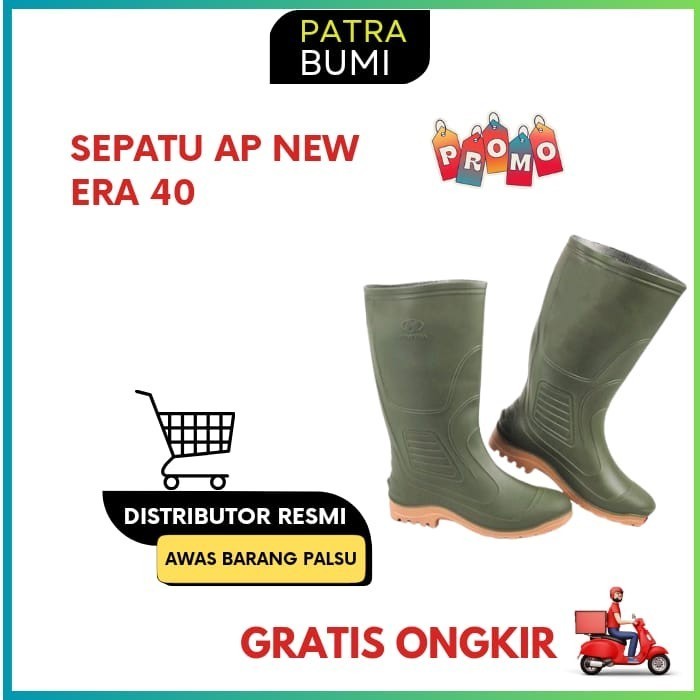 Sepatu Ap New Era 40 Ap Boots New Era Hijau - Sepatu Boot Pvc - 40 Produk Asli Pabrik