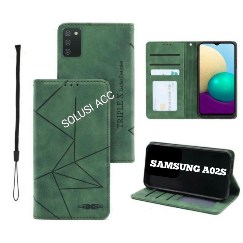 CASE DOMPET SAMSUNG A02S FLIP COVER BUKA TUTUP LEATHER CASE MAGNET PREMIUM BERKUALITAS SARUNG HP