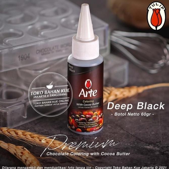 

Tulip Arte Chocolate Coloring Deep Black Cocoa Butter Pewarna Hitam