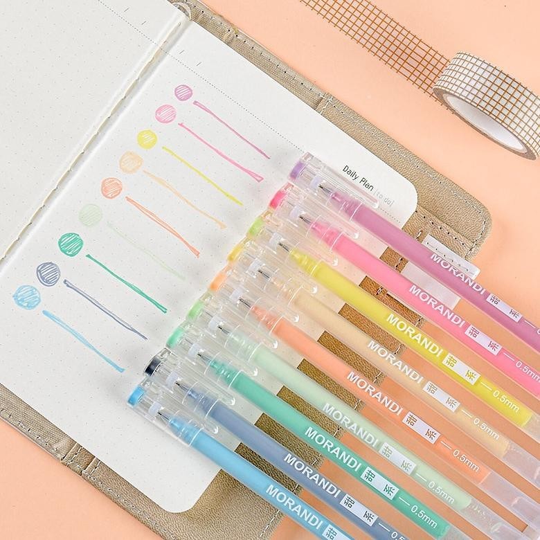 

y-76 Pulpen Gel Warna Warni Morandi Real Colors Gel Pen Set 9pc Original