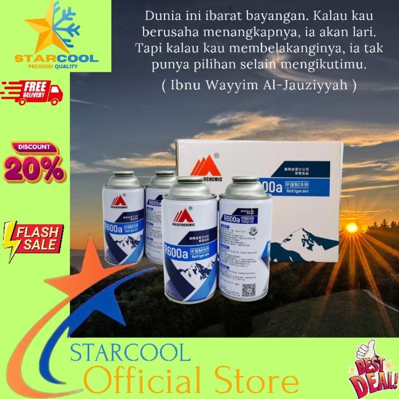 FREON kaleng R600a, Refrigerant freon kulkas / showcase