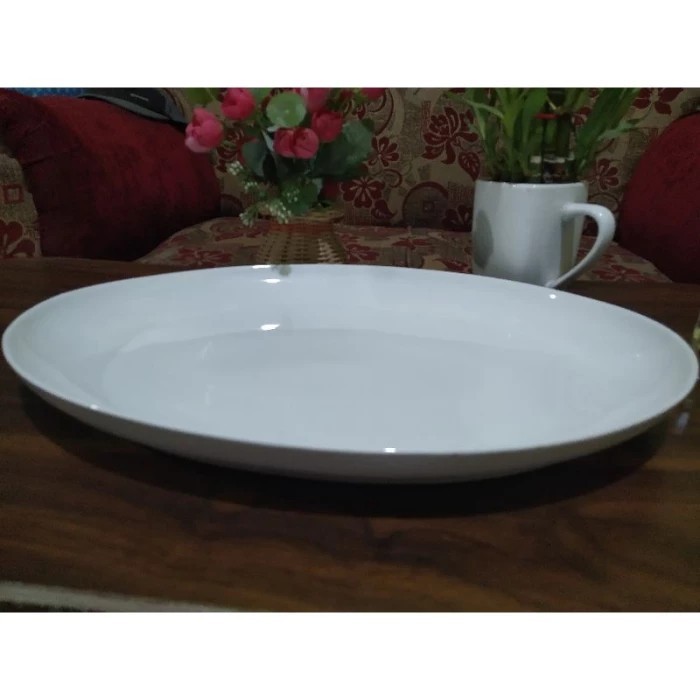 Piring Saji Ikan Oval Keramik 42 Cm I Piring Lodor Keramik Jumbo 17"