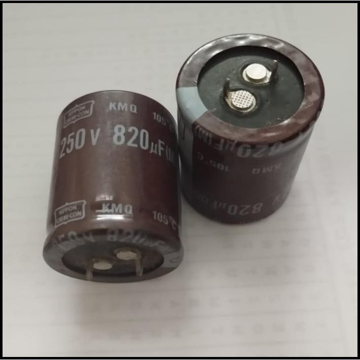 TERMURAH ELCO CAPACITOR 820UF 250V NIPPON CHEMICON KMQ - ORIGINAL JAPAN 