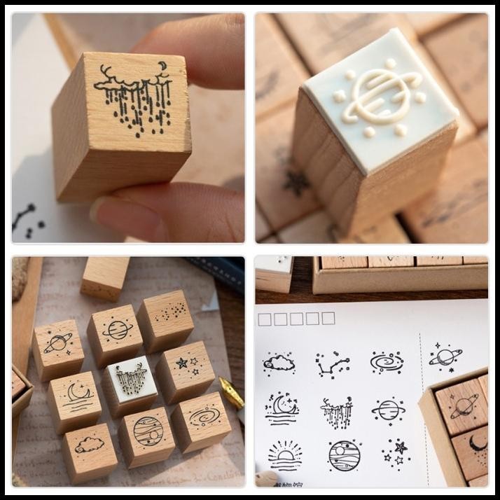 

TERBARU 16PCS CAP STAMPEL HURUF KAYU / STEMPEL MINI UNIK / STEMPEL LUCU