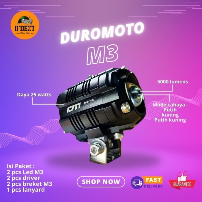 Restock Duromoto M3 Pro Duromoto M3 Lampu Tembak Led Foglamp High Quality