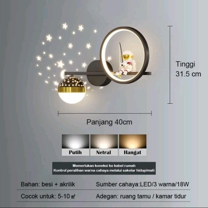LAMPU DINDING HIAS DEKORASI KAMAR ANAK ANAK MODEL ASTRONOT