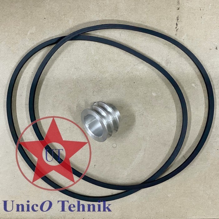 Pulley + van belt tali penggerak engine / dinamo steam power sprayee