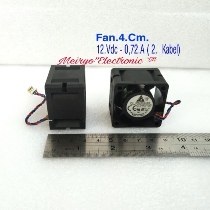 Fan.(12.VDC BRUSHLEES Delta Electronics)4.cm x 2,8.cm/0,72.Amp"(3.Pin)