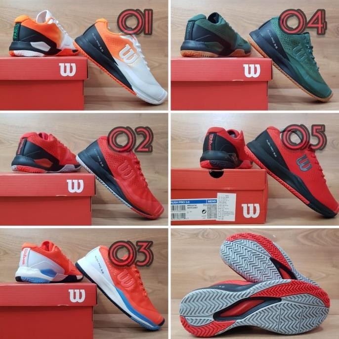 Sepatu Wilson Rush Pro 3.0 Sepatu Olahraga Tenis Tennis