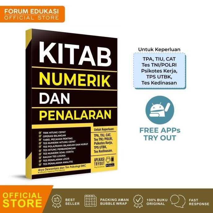 

BUKU KITAB NUMERIK DAN PENALARAN CPNS, TES TNI POLRI, TES KEDINASAN