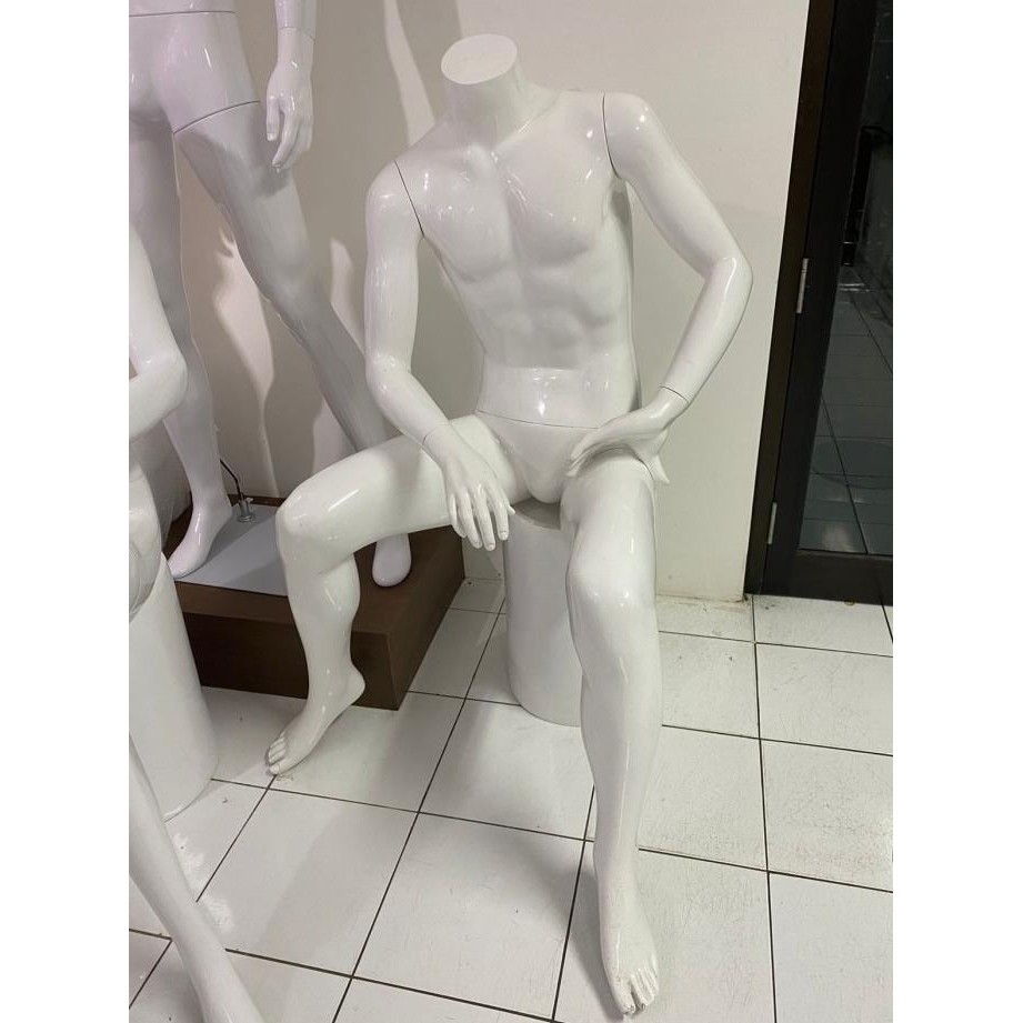 Ready Manekin Patung Full Body Cowo Duduk Custom Original