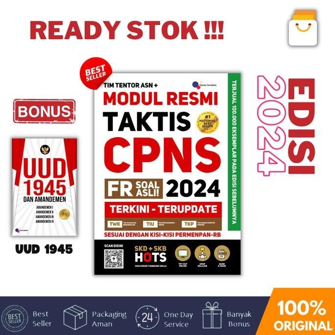 

Buku Modul Resmi Taktis Cpns 2024 Fr Soal Asli Terkini - Terupdate