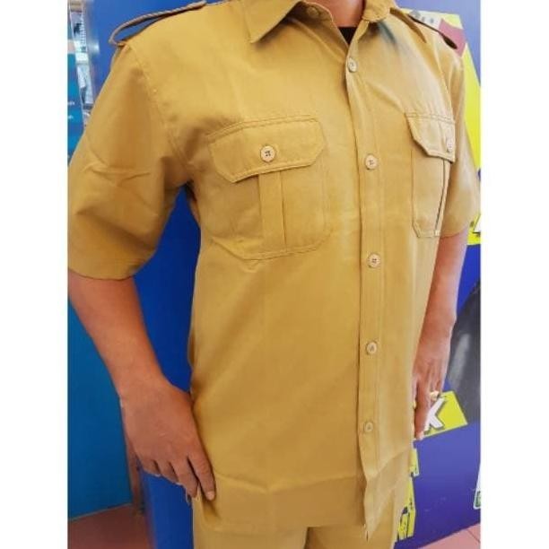 Baju Seragam Pemda Coklat Khaki Pria Setelan Pemda Pns Pemda, Kemeja