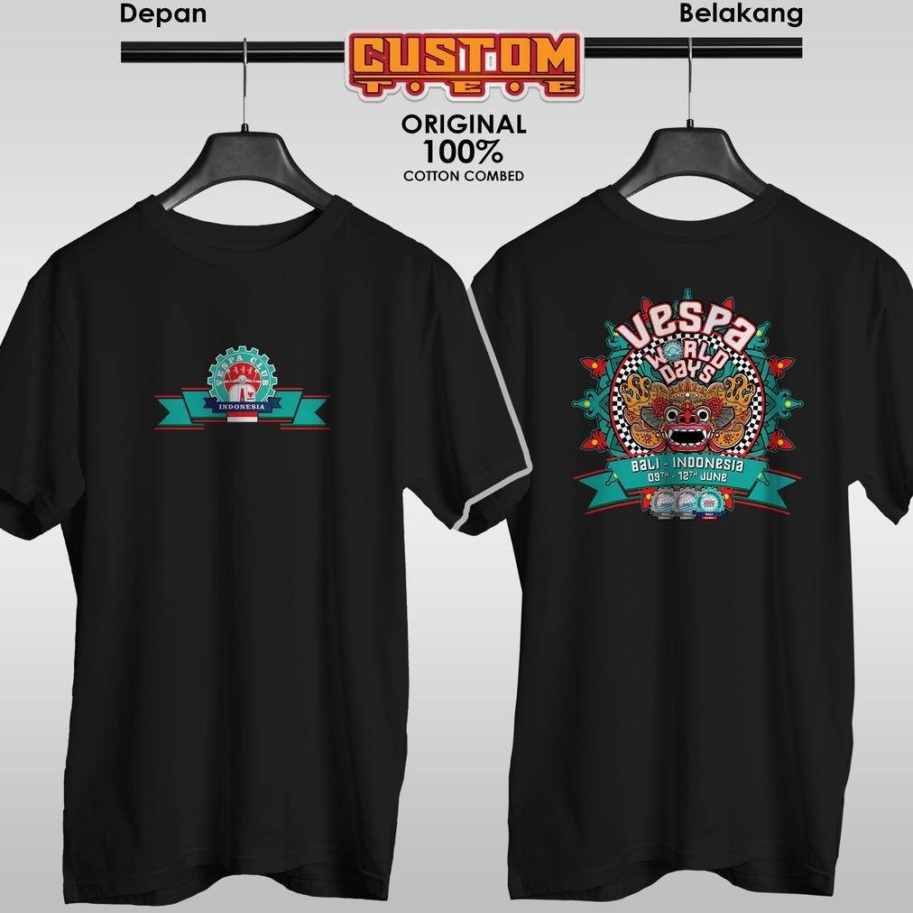 BDG Kaos Vespa VWD 2/ Kaos Jambore Vespa 2022 / Kaos Vespa world days Bali 2022 / Kaos Vespa Barong 