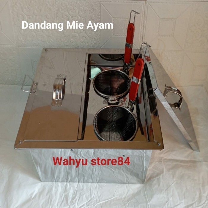 dandang mie ayam 2 lubang/panci mie kocok/dandang kotak stainless