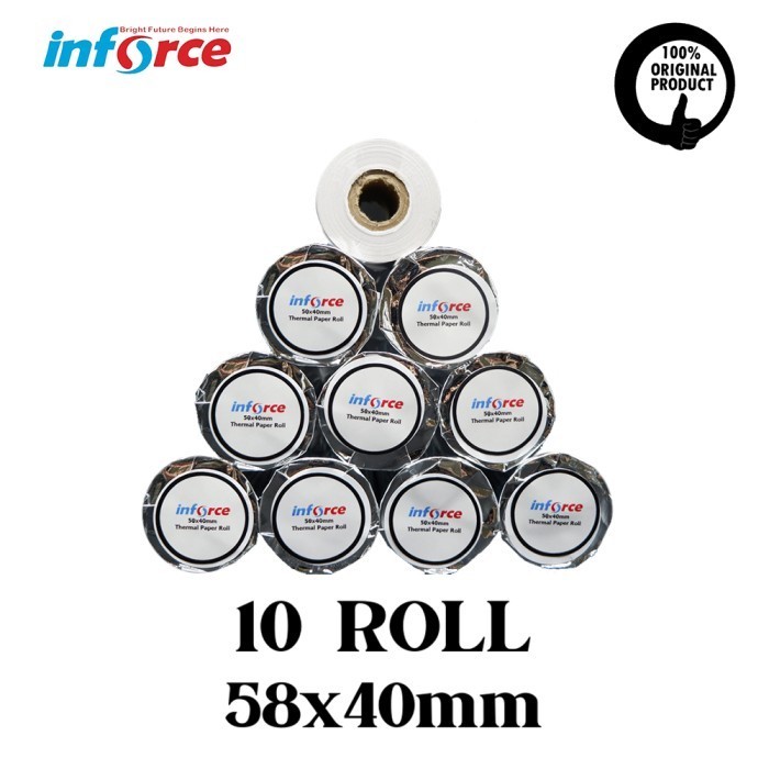 

Terbaru Kertas Thermal 58X40 Mm Inforce Paper Roll 10 Struk Nota Termal 58 40 Promo Terlaris