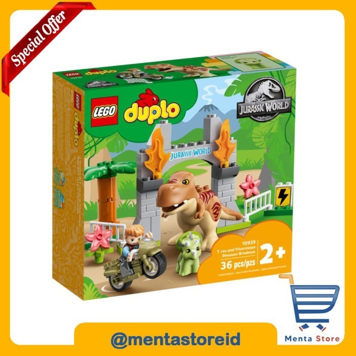 Lego Duplo 10939 T Rex Triceratops Dinosaur Jurassic Park Dinosaurus