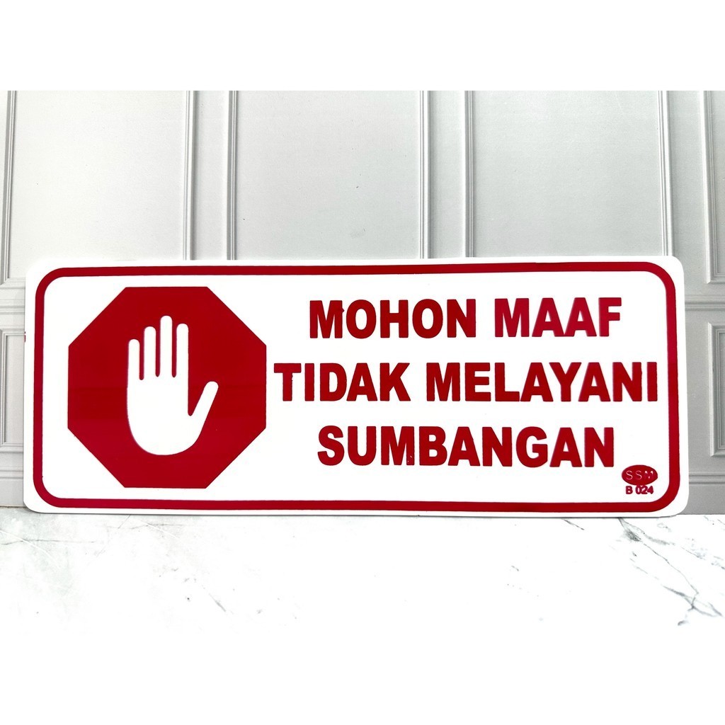 

Sign Akrilik Label BESAR MOHON MAAF TIDAK MELAYANI SUMBANGAN
