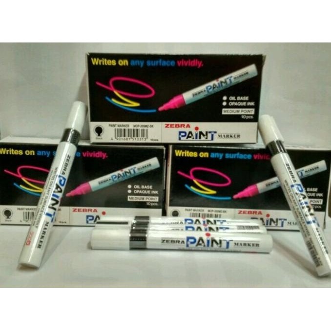 

Spidol Paint Marker Zebra Hitam - Medium Point Isi 10 Pcs Hitam