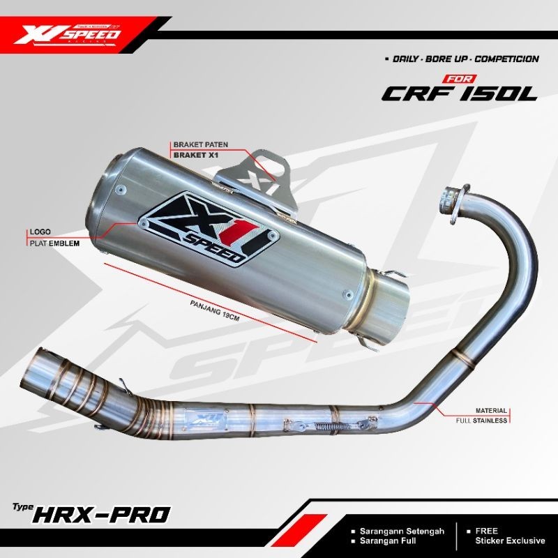 Knalpot Kolong bawah CRF150 By X1 Speed Racing