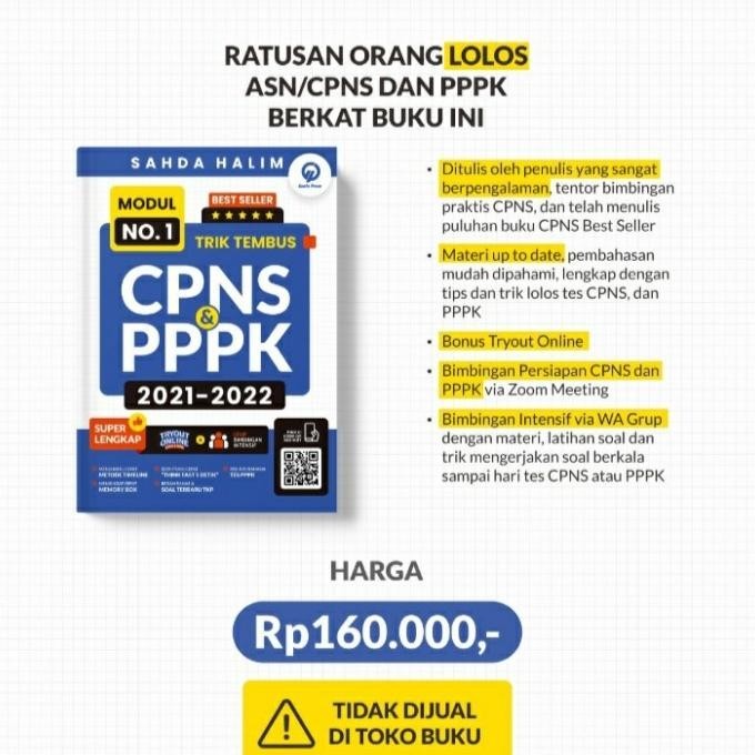 

BUKU MODUL NO.1 TRIK TEMBUS CPNS & PPPK 2021-2022 BEST SELLER LENGKAP