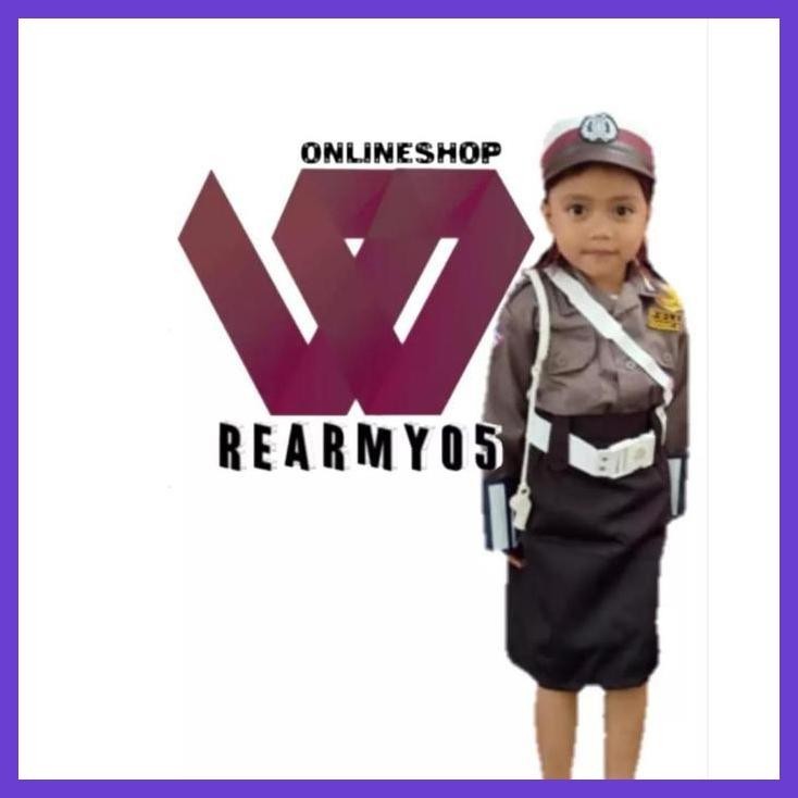 New Baju Polisi Anak Komplit/Kostum Polisi Anak/Pocil/Baju Karnaval Anak/Seragam Polisi Anak Untuk U