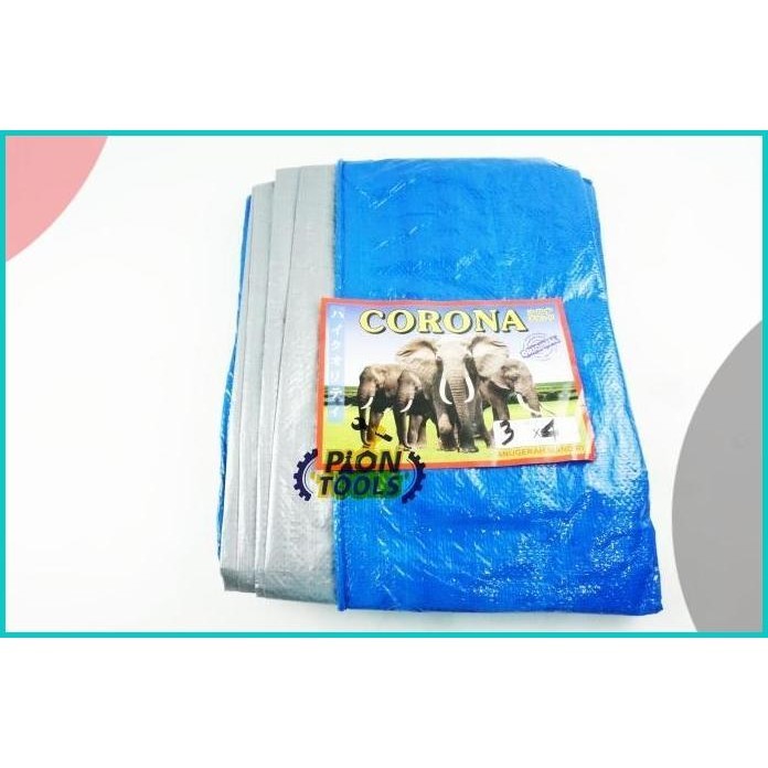 Terpal A3 3x4 meter Corona 4Gajah b/s Terpaulin Terpal plastik Terpal