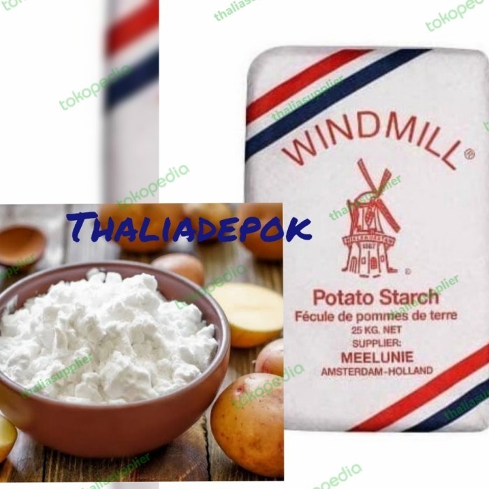 

Terbaru Windmill Potato Starch/Tepung Pati Kentang Packing 1Kg. Promo Terlaris