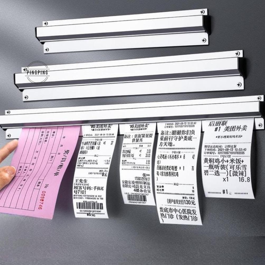 

wd-54 Bill Holder/ Receipt Holder/ Capitan Nota Stainless/Bill Holder/ Receipt Holder/ Capitan Nota Stainless 45x6 cm/60*6cm/90*6cm/Penjepit Kertas Bon Bill Tab Grabber Aluminum Bill Holder Restaurant Getra Cafe Murah