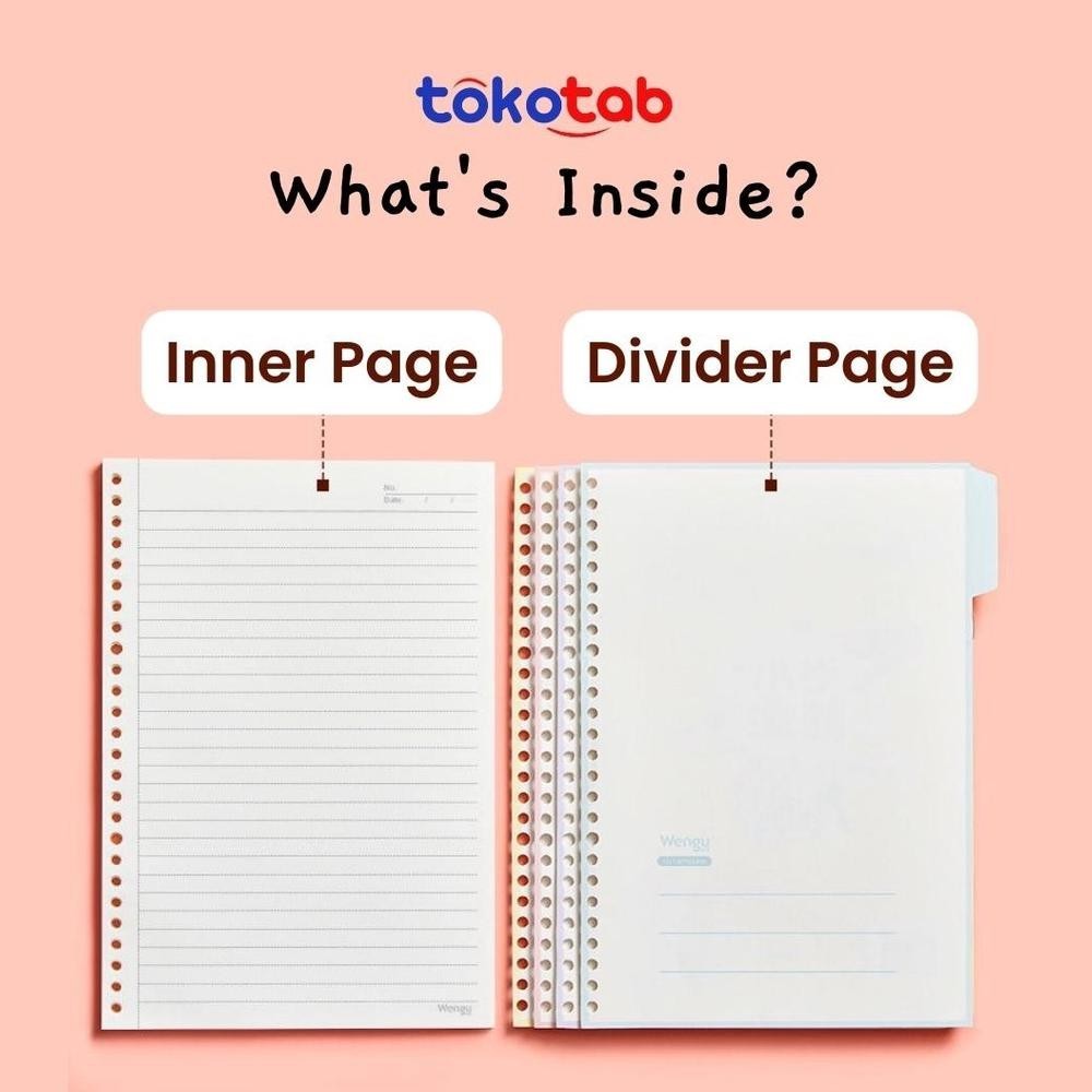 

fh-46 Tokotab - B5 A5 Binder Loose Leaf Binder Ring Notebook Detachable PP Loose Leaf Notebook Viral