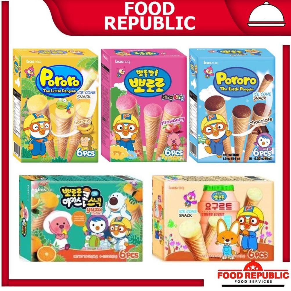 

PORORO ICE CONE SNACK ISI 6 PC BINGBING WAFER SNACK ES CREAM HALAL