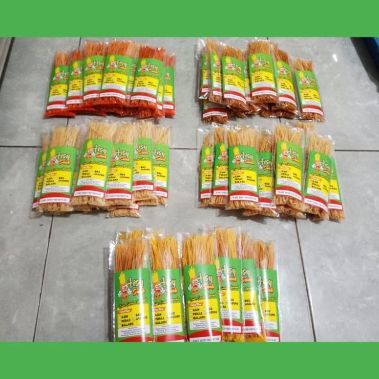 

Paket Mie lidi isi 30 Pcs 30gram Aisy Snack