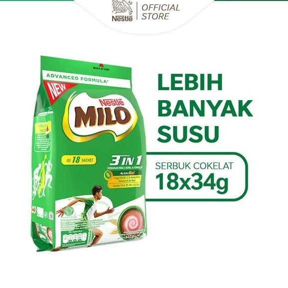 

MILO 3in1 ACTIV-GO Susu Coklat Pouch 18x34g