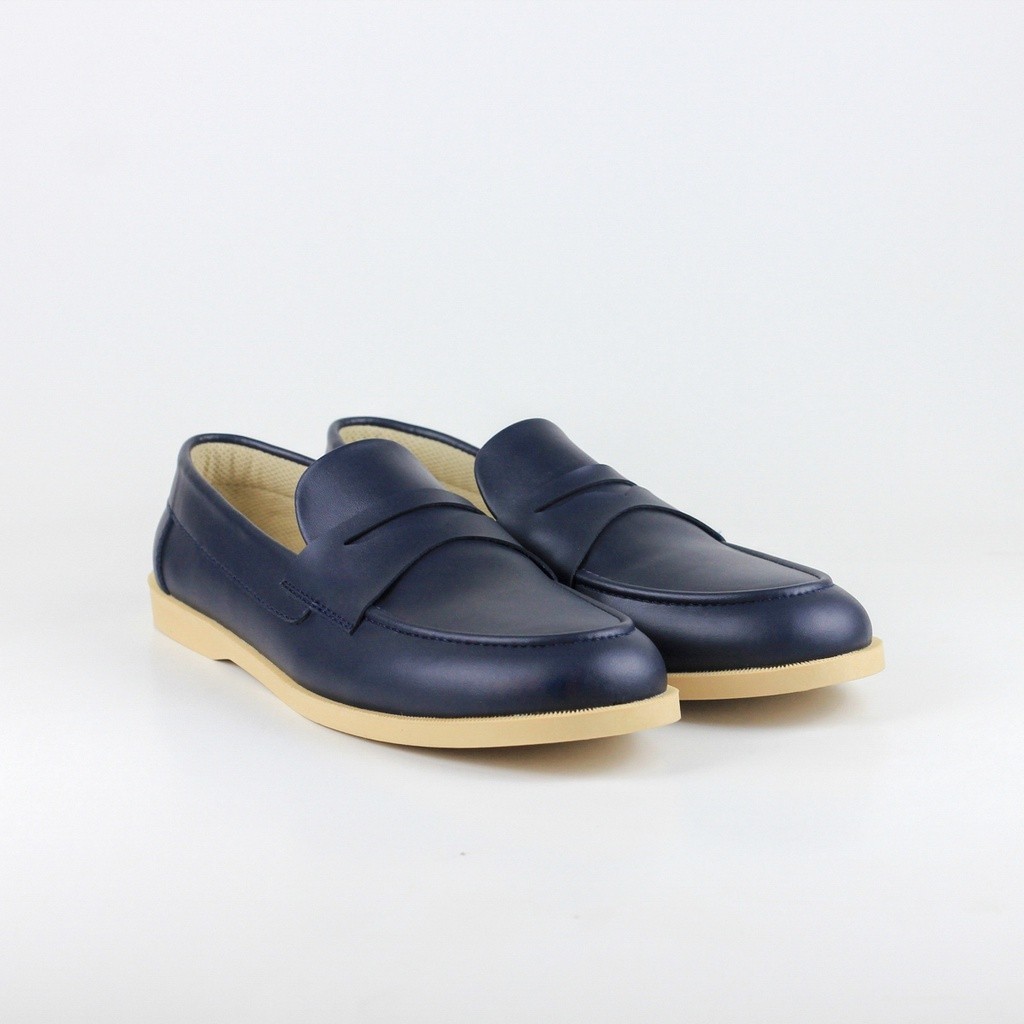 [LOOK STYLISH] ELVRA - Sepatu Pria Sepatu Kasual Sepatu Casual Loafer - New Flow Navy CS