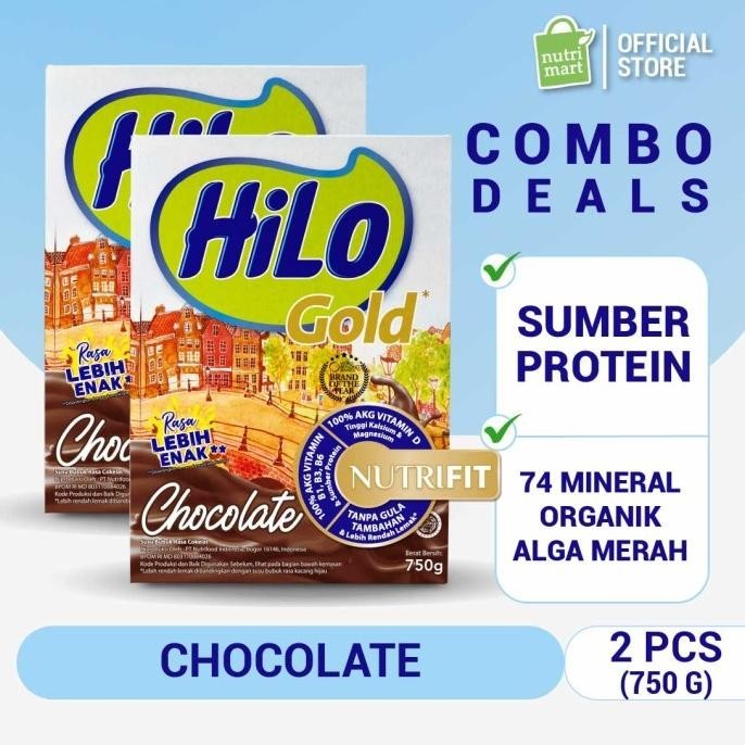 

Twin Pack: HiLo Gold Chocolate 750gr - Susu Tinggi Kalsium